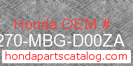 Honda 64270-MBG-D00ZA genuine part number image