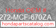 Honda 64272-MCF-670ZA genuine part number image