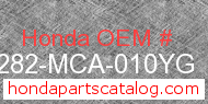 Honda 64282-MCA-010YG genuine part number image
