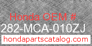 Honda 64282-MCA-010ZJ genuine part number image