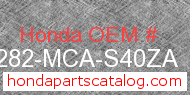 Honda 64282-MCA-S40ZA genuine part number image