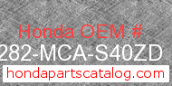 Honda 64282-MCA-S40ZD genuine part number image