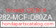 Honda 64282-MCF-D80ZA genuine part number image