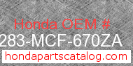Honda 64283-MCF-670ZA genuine part number image