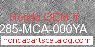 Honda 64285-MCA-000YA genuine part number image