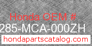 Honda 64285-MCA-000ZH genuine part number image