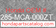 Honda 64285-MCA-000ZT genuine part number image