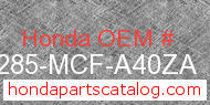 Honda 64285-MCF-A40ZA genuine part number image