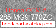 Honda 64285-MG9-770ZC genuine part number image
