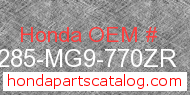 Honda 64285-MG9-770ZR genuine part number image