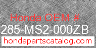 Honda 64285-MS2-000ZB genuine part number image