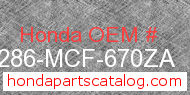 Honda 64286-MCF-670ZA genuine part number image