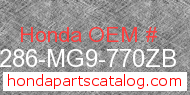 Honda 64286-MG9-770ZB genuine part number image
