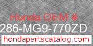 Honda 64286-MG9-770ZD genuine part number image