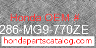 Honda 64286-MG9-770ZE genuine part number image