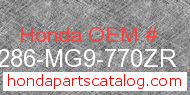 Honda 64286-MG9-770ZR genuine part number image