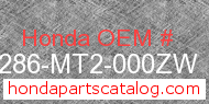 Honda 64286-MT2-000ZW genuine part number image
