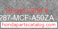 Honda 64287-MCF-A50ZA genuine part number image
