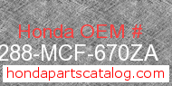 Honda 64288-MCF-670ZA genuine part number image