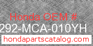 Honda 64292-MCA-010YH genuine part number image