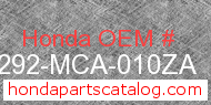 Honda 64292-MCA-010ZA genuine part number image