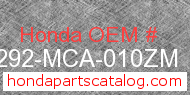 Honda 64292-MCA-010ZM genuine part number image