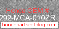Honda 64292-MCA-010ZR genuine part number image