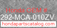 Honda 64292-MCA-010ZV genuine part number image