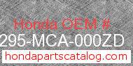 Honda 64295-MCA-000ZD genuine part number image