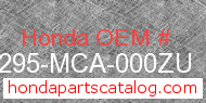 Honda 64295-MCA-000ZU genuine part number image