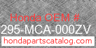 Honda 64295-MCA-000ZV genuine part number image