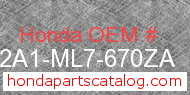 Honda 642A1-ML7-670ZA genuine part number image
