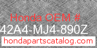 Honda 642A4-MJ4-890Z genuine part number image