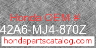 Honda 642A6-MJ4-870Z genuine part number image