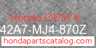 Honda 642A7-MJ4-870Z genuine part number image