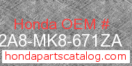Honda 642A8-MK8-671ZA genuine part number image
