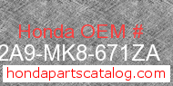 Honda 642A9-MK8-671ZA genuine part number image