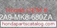 Honda 642A9-MK8-680ZA genuine part number image