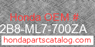Honda 642B8-ML7-700ZA genuine part number image