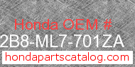 Honda 642B8-ML7-701ZA genuine part number image