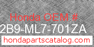 Honda 642B9-ML7-701ZA genuine part number image