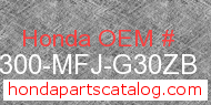 Honda 64300-MFJ-G30ZB genuine part number image