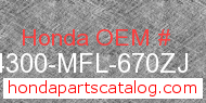 Honda 64300-MFL-670ZJ genuine part number image