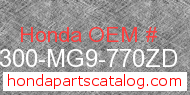 Honda 64300-MG9-770ZD genuine part number image