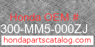 Honda 64300-MM5-000ZJ genuine part number image