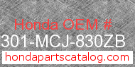 Honda 64301-MCJ-830ZB genuine part number image