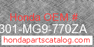 Honda 64301-MG9-770ZA genuine part number image