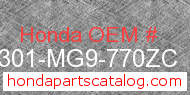 Honda 64301-MG9-770ZC genuine part number image