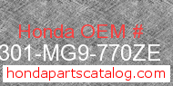 Honda 64301-MG9-770ZE genuine part number image