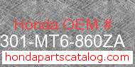 Honda 64301-MT6-860ZA genuine part number image